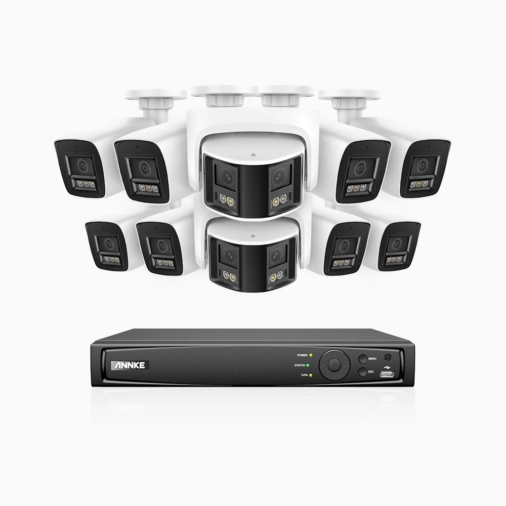 HDCK680 - 16 Channel PoE NVR Security System with Eight 4K Cameras & Two 6MP Dual Lens Panoramic Camera (180° Ultra Wide Angle), Human & Vehicle Detection, Built-in Microphone, Two-Way Audio - Image 2