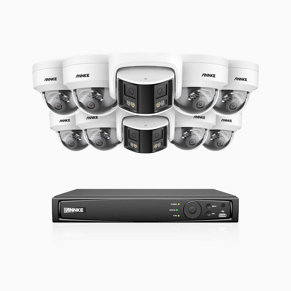 HDCK680 - 16 Channel PoE NVR Security System with Eight 4K Cameras & Two 6MP Dual Lens Panoramic Camera (180° Ultra Wide Angle), Human & Vehicle Detection, Built-in Microphone, Two-Way Audio - Image 4