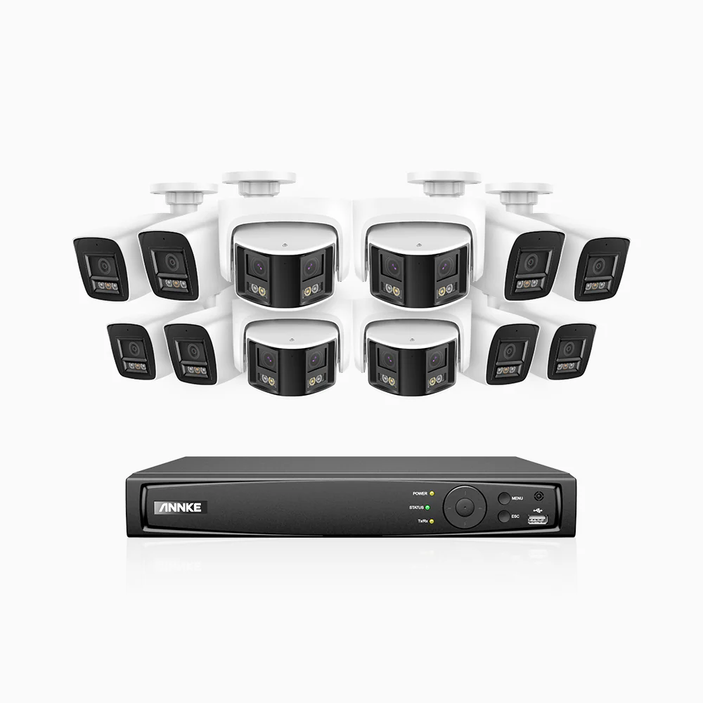 HDCK680 - 16 Channel PoE NVR Security System with Eight 4K Cameras & Four 6MP Dual Lens Panoramic Camera (180° Ultra Wide Angle), Human & Vehicle Detection, Built-in Microphone, Two-Way Audio - Image 2