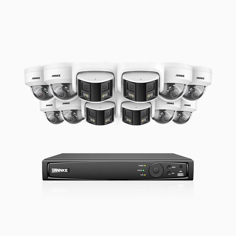 HDCK680 - 16 Channel PoE NVR Security System with Eight 4K Cameras & Four 6MP Dual Lens Panoramic Camera (180° Ultra Wide Angle), Human & Vehicle Detection, Built-in Microphone, Two-Way Audio - Image 4