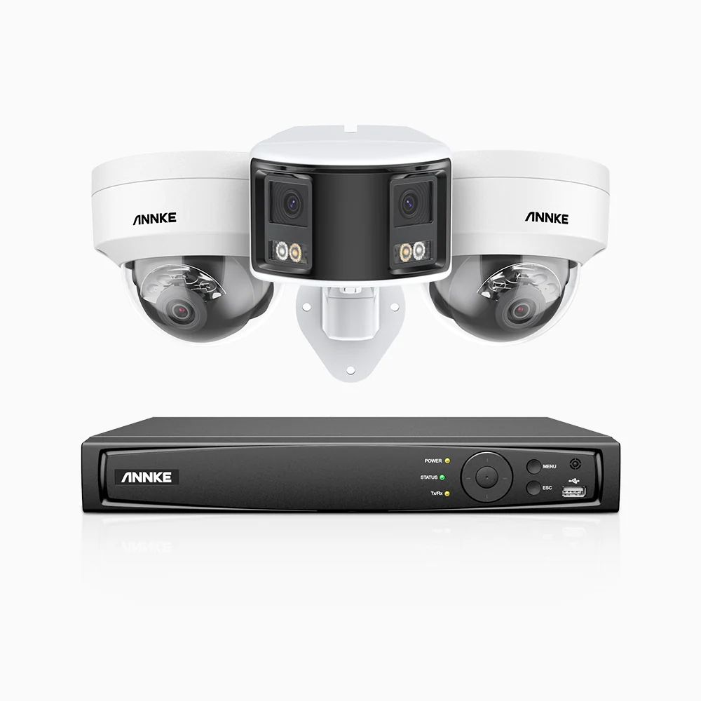 HDCK680 - 4 Channel PoE NVR Security System with Two 4K Cameras & One 6MP Dual Lens Panoramic Camera (180° Ultra Wide Angle), Human & Vehicle Detection, Built-in Microphone, Two-Way Audio - Image 3