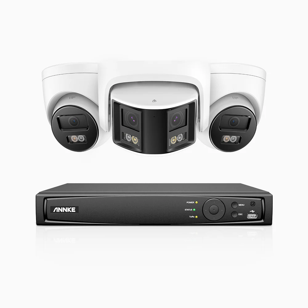 HDCK680 - 8 Channel PoE NVR Security System with Two 4K Cameras & One 6MP Dual Lens Panoramic Camera (180° Ultra Wide Angle), Human & Vehicle Detection, Built-in Microphone, Two-Way Audio - Image 2