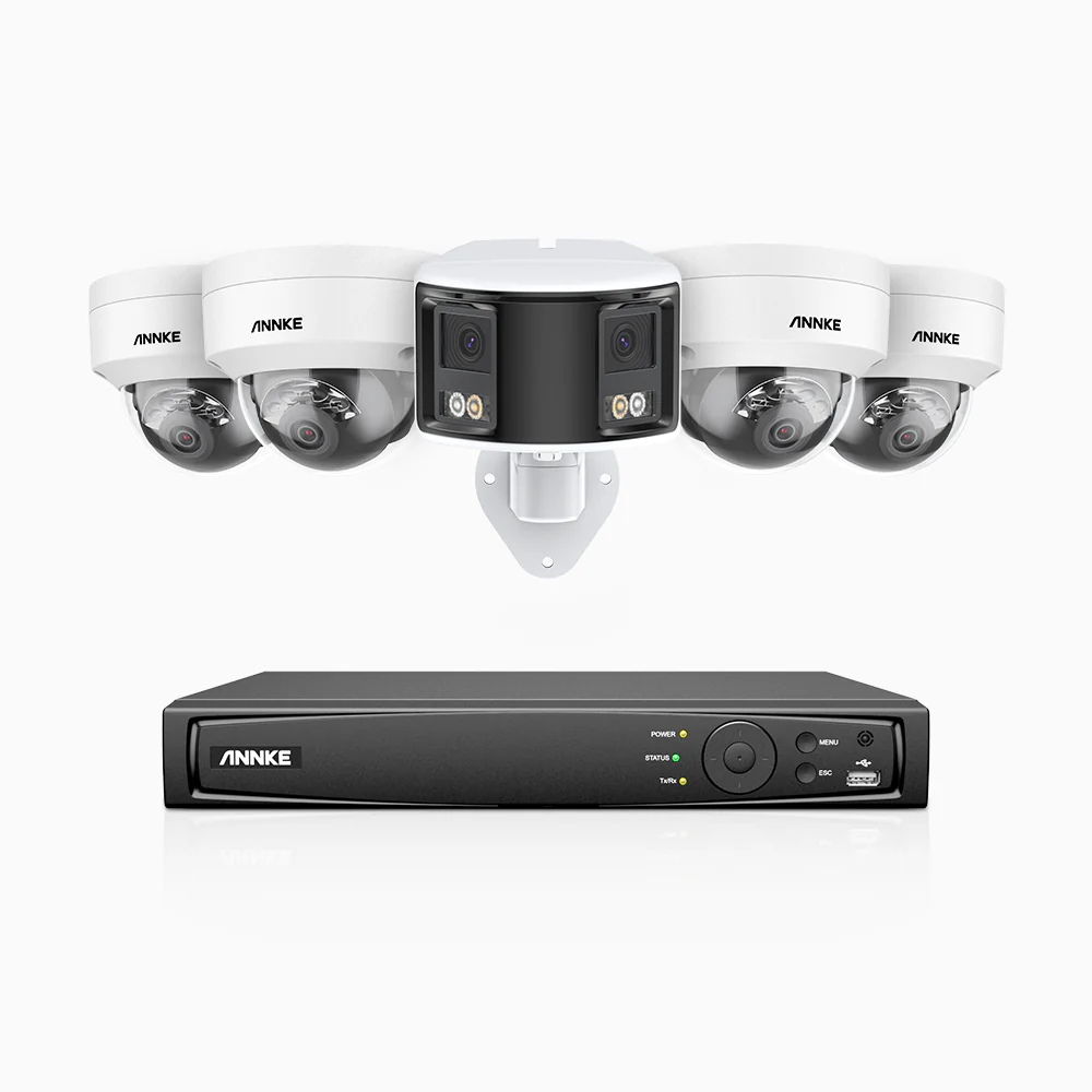 HDCK680 - 8 Channel PoE NVR Security System with Four 4K Cameras & One 6MP Dual Lens Panoramic Camera (180° Ultra Wide Angle), Human & Vehicle Detection, Built-in Microphone, Two-Way Audio - Image 3