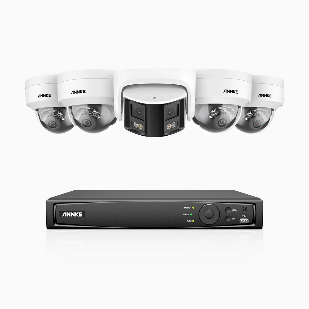 HDCK680 - 8 Channel PoE NVR Security System with Four 4K Cameras & One 6MP Dual Lens Panoramic Camera (180° Ultra Wide Angle), Human & Vehicle Detection, Built-in Microphone, Two-Way Audio - Image 4