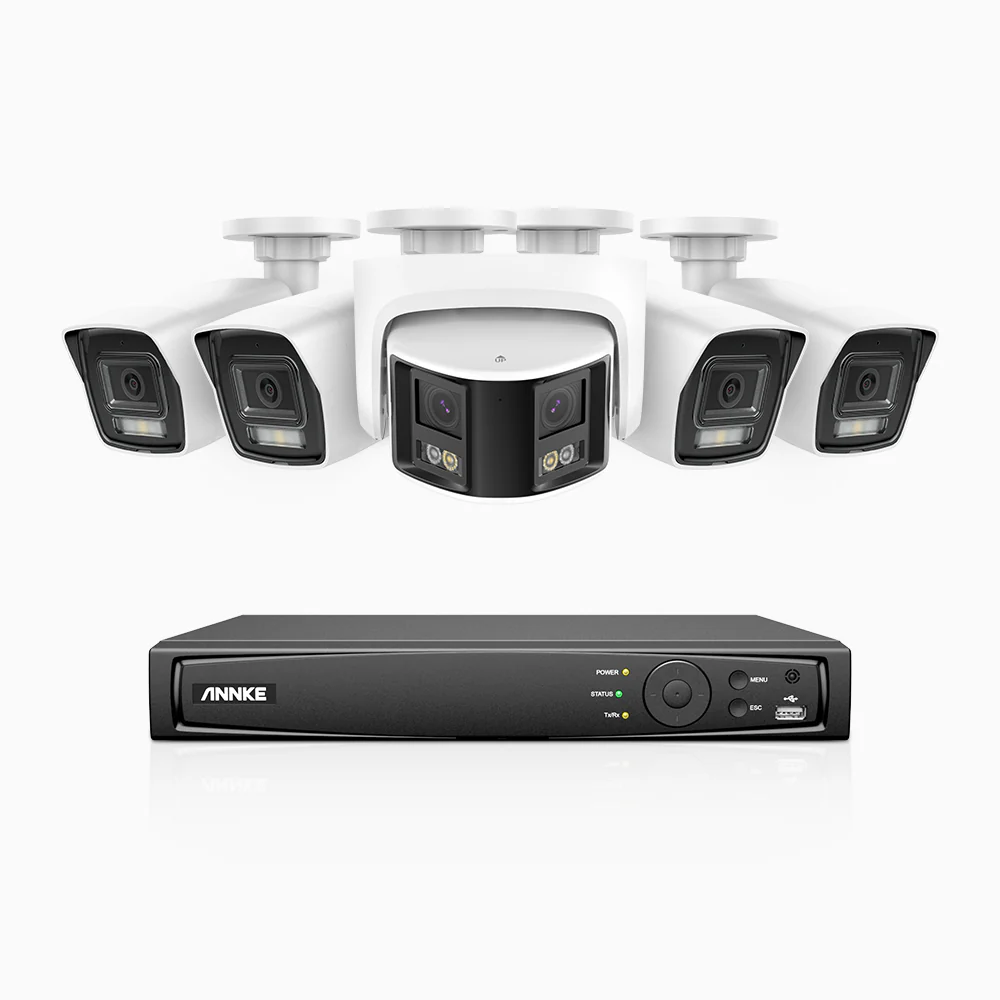HDCK680 - 8 Channel PoE NVR Security System with Four 4K Cameras & One 6MP Dual Lens Panoramic Camera (180° Ultra Wide Angle), Human & Vehicle Detection, Built-in Microphone, Two-Way Audio - Image 5