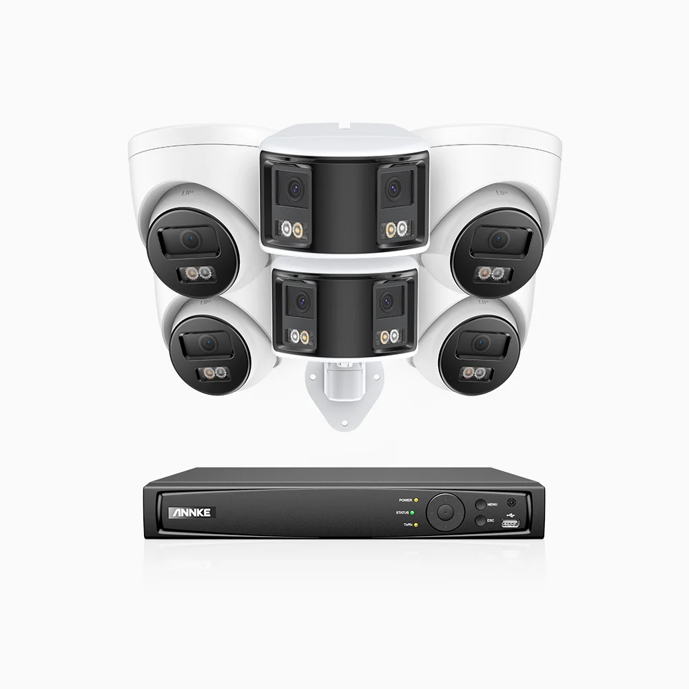 HDCK680 - 8 Channel PoE NVR Security System with Four 4K Cameras & Two 6MP Dual Lens Panoramic Camera (180° Ultra Wide Angle), Human & Vehicle Detection, Built-in Microphone, Two-Way Audio - Image 3