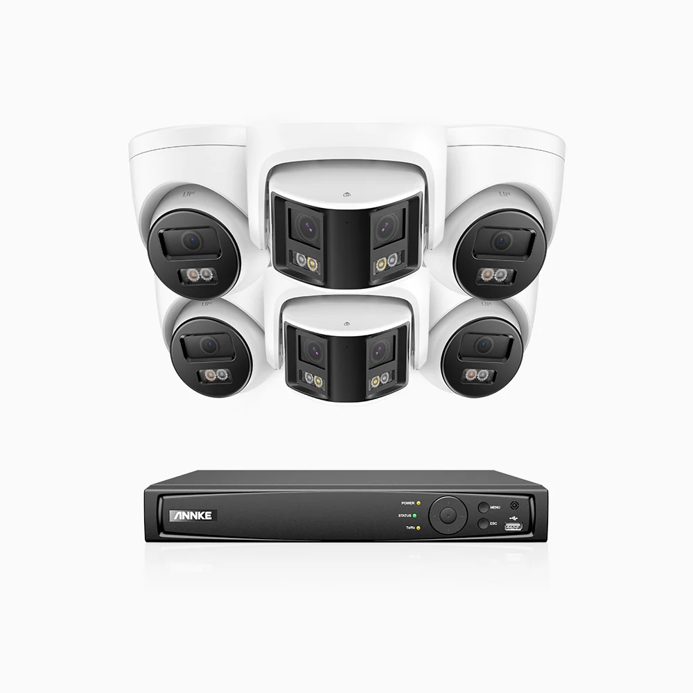 HDCK680 - 8 Channel PoE NVR Security System with Four 4K Cameras & Two 6MP Dual Lens Panoramic Camera (180° Ultra Wide Angle), Human & Vehicle Detection, Built-in Microphone, Two-Way Audio - Image 4