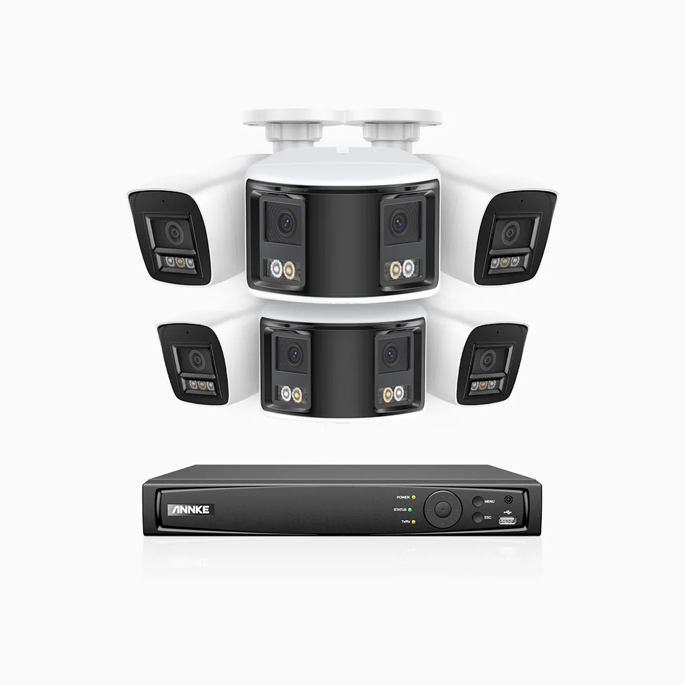HDCK680 - 8 Channel PoE NVR Security System with Four 4K Cameras & Two 6MP Dual Lens Panoramic Camera (180° Ultra Wide Angle), Human & Vehicle Detection, Built-in Microphone, Two-Way Audio - Image 5