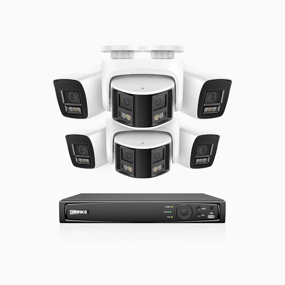 HDCK680 - 8 Channel PoE NVR Security System with Four 4K Cameras & Two 6MP Dual Lens Panoramic Camera (180° Ultra Wide Angle), Human & Vehicle Detection, Built-in Microphone, Two-Way Audio - Image 6