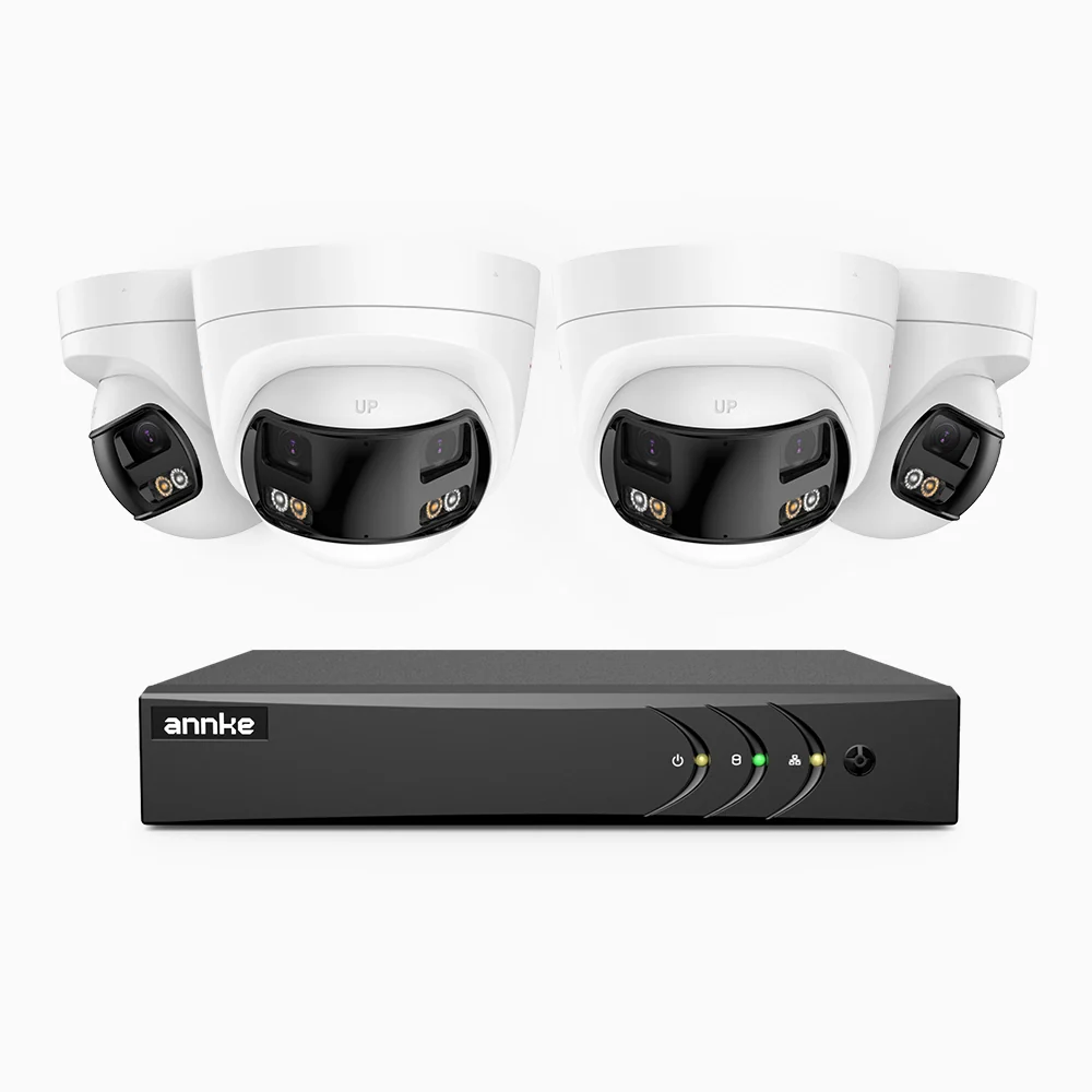 ACDK500 - 3K 8 Channel 4 Dual-Lens Cameras Wired Security System, 180° Panoramic View, Smart Dual Light Night Vision, Built-in Microphone, IP67 - Image 2