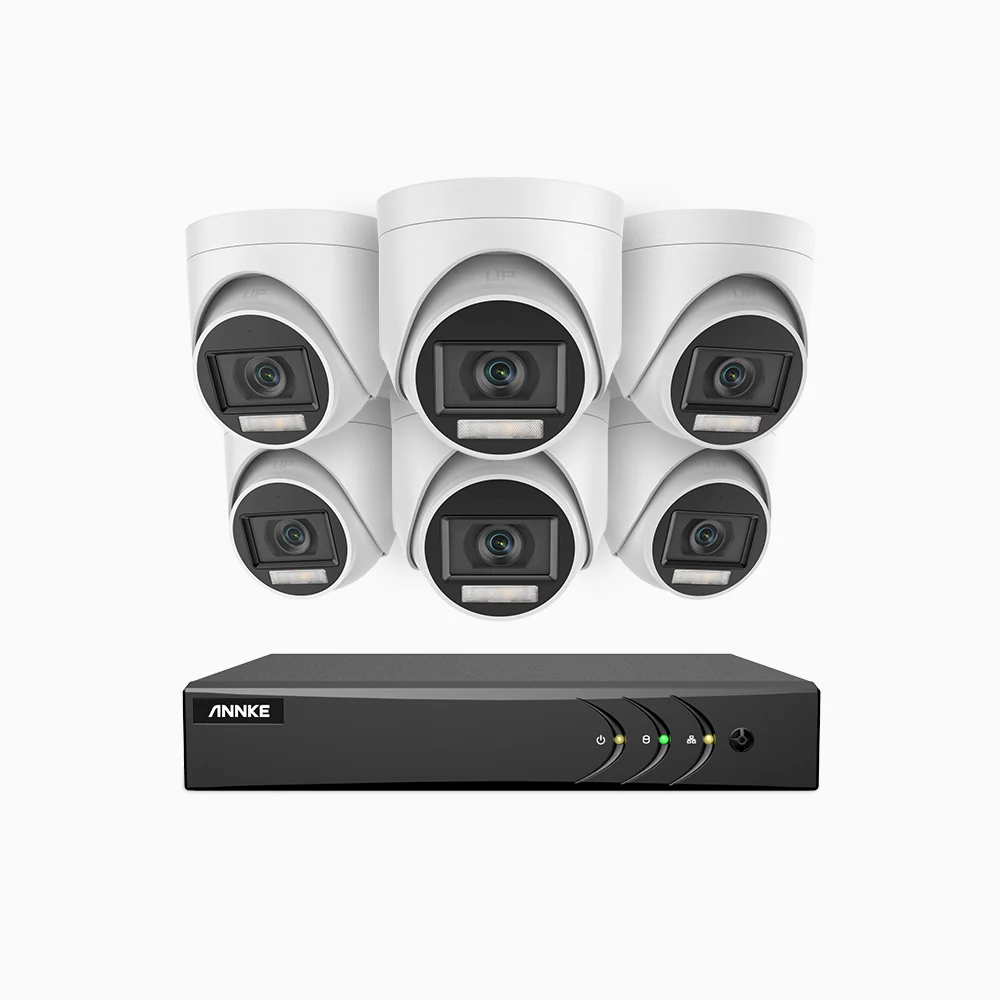 ADLK200 - 1080P 8 Channel 6 Dual Light Cameras Wired Security System, Color & IR Night Vision, 4-in-1 Output Signal, Built-in Microphone, IP67 Weatherproof - Image 2
