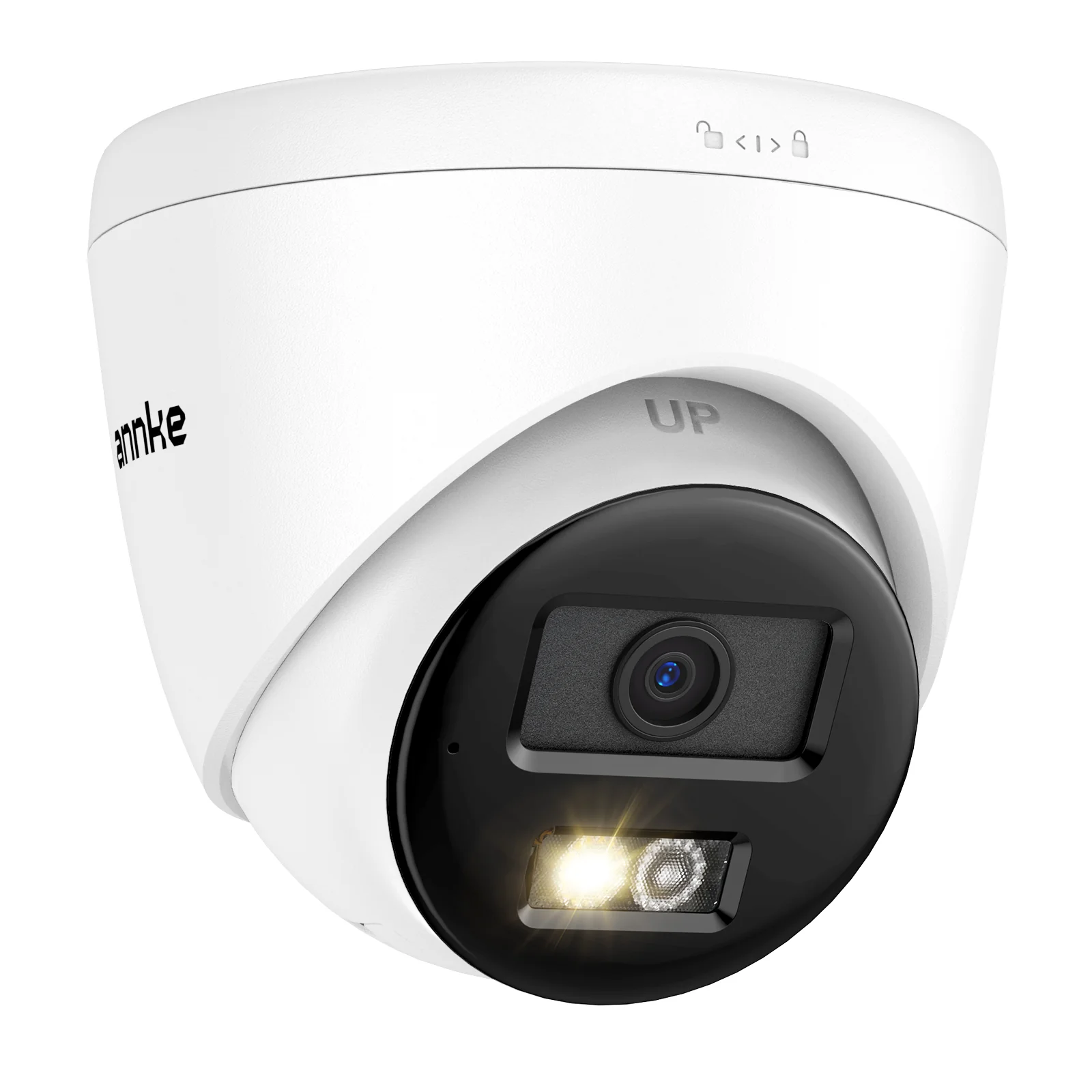 ANNKE 3K PoE Camera with Red & Blue Strobe Flash Light Alarm, IP Turret Security Camera Outdoor Indoor, Two-Way Audio, Color Night Vision, AI Human Detection, 123° Wide Angle, 24/7 Recording, IP67