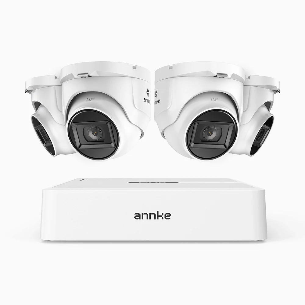 ANNKE 1080p Outdoor Wired Security CCTV System, 8 Channel DVR + 4 X Cameras, 3.6 MM Lens, Smart DVR with Human & Vehicle Detection, 66 ft Infrared Night Vision, 4-in-1 Output Signal, IP67 - Image 2