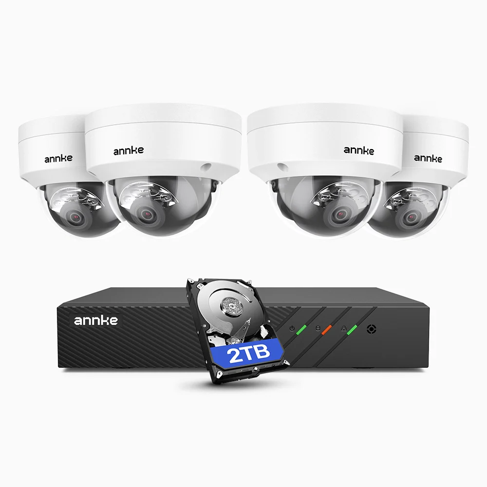 ANNKE 4K 8MP PoE Security Camera System, 4 X 4K IP Cams + 8CH NVR Recorder, 2TB HDD, Human & Vehicle Detection, Built-in Micphone, Color & IR Night Vision, RTSP Supported - Image 3