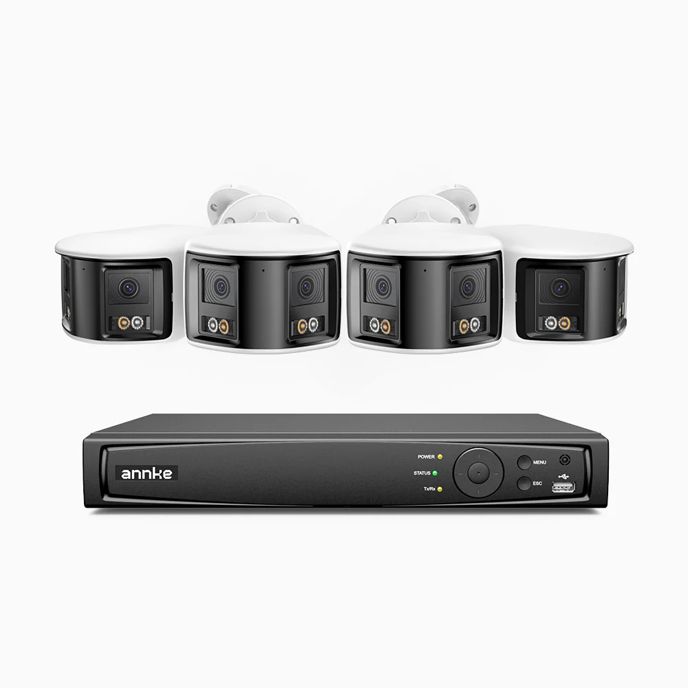 ANNKE FCD800 8 Channel PoE Security Camera System with 4 X 8MP UHD Dual Lens Cameras, 180° Panoramic View, Smart Dual Light Night Vision, Two-Way Audio, Active Siren & Alarm, Human & Vehicle Detection, IP67 - Image 3