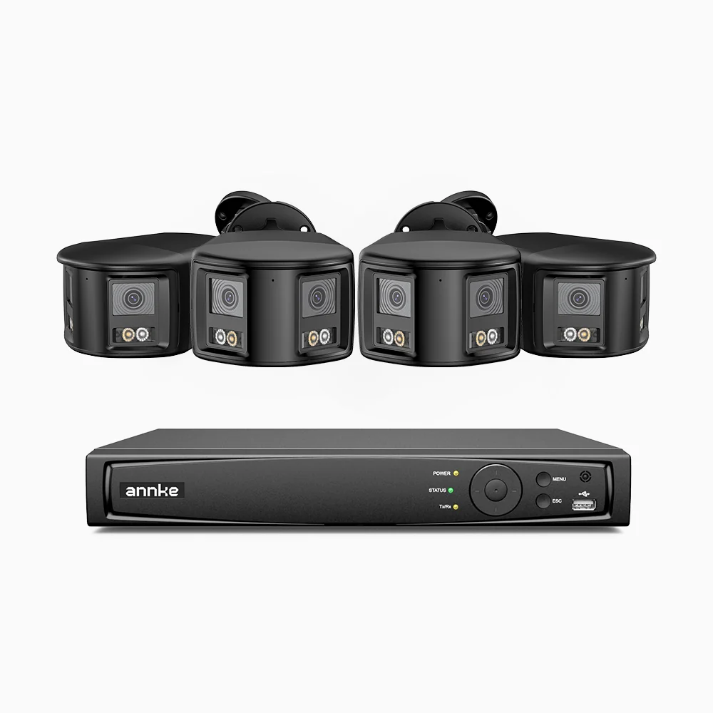 ANNKE FCD800 8 Channel PoE Security Camera System with 4 X 8MP UHD Dual Lens Cameras, 180° Panoramic View, Smart Dual Light Night Vision, Two-Way Audio, Active Siren & Alarm, Human & Vehicle Detection, IP67 - Image 4