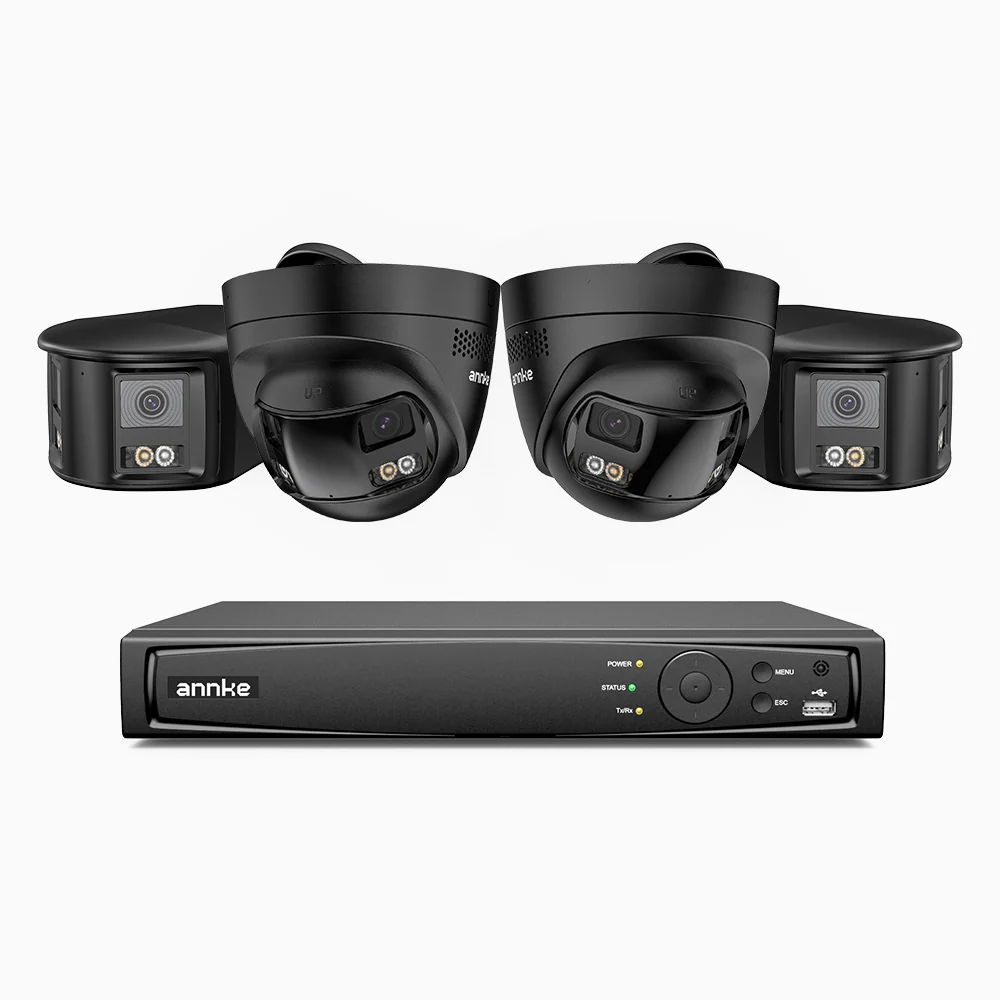 ANNKE FCD800 8 Channel PoE Security Camera System with 4 X 8MP UHD Dual Lens Cameras, 180° Panoramic View, Smart Dual Light Night Vision, Two-Way Audio, Active Siren & Alarm, Human & Vehicle Detection, IP67 - Image 5