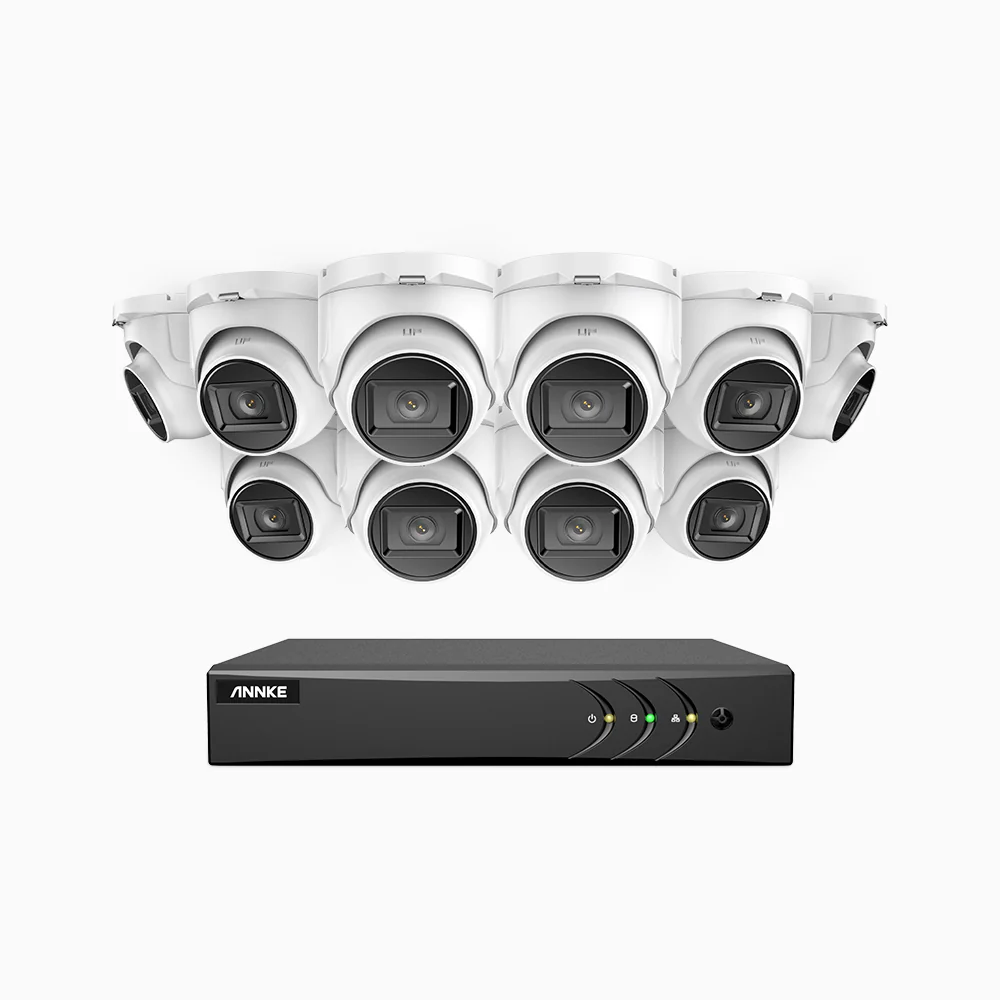 EL200 - 1080p 16 Channel Outdoor Wired Security CCTV System with 10 Cameras, 3.6 MM Lens, Smart DVR with Human & Vehicle Detection, 66 ft Infrared Night Vision, 4-in-1 Output Signal, IP67 - Image 2