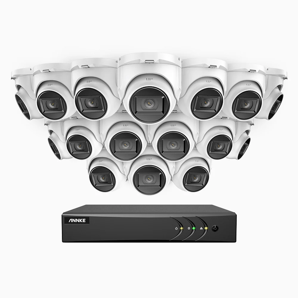 EL200 - 1080p 16 Channel Outdoor Wired Security CCTV System with 16 Cameras, 3.6 MM Lens, Smart DVR with Human & Vehicle Detection, 66 ft Infrared Night Vision, 4-in-1 Output Signal, IP67 - Image 2