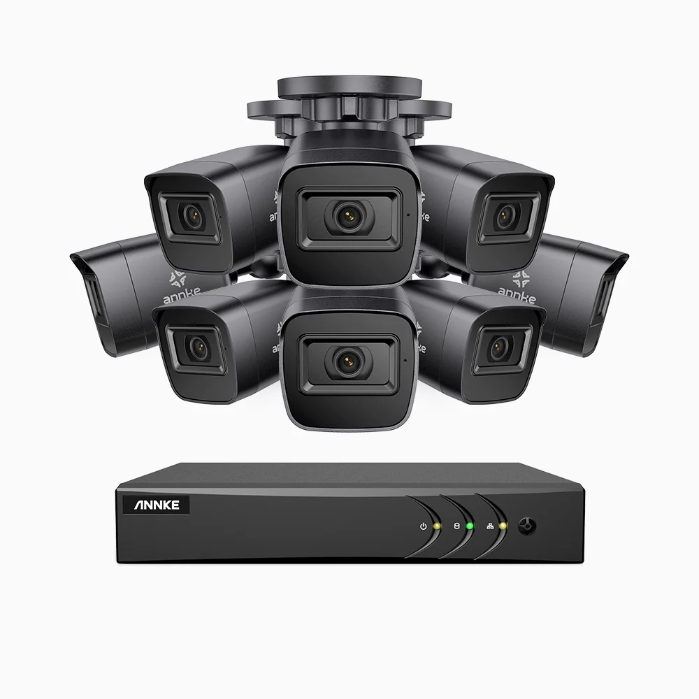 EL200 - 1080p 16 Channel Outdoor Wired Security CCTV System with 8 Cameras, 3.6 MM Lens, Smart DVR with Human & Vehicle Detection, 66 ft Infrared Night Vision, 4-in-1 Output Signal, IP67 - Image 3
