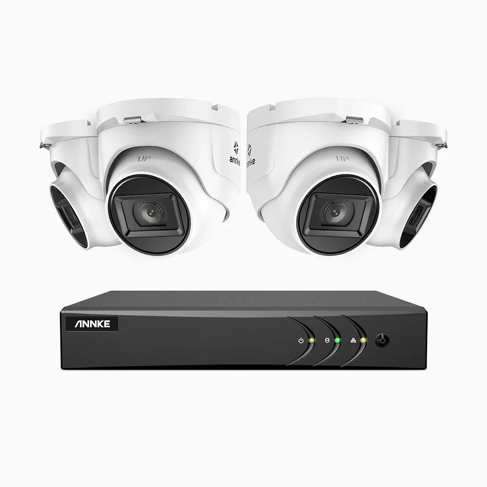 EL200 - 1080p 4 Channel Outdoor Wired Security CCTV System with 4 Cameras, 3.6 MM Lens, Smart DVR with Human & Vehicle Detection, 66 ft Infrared Night Vision, 4-in-1 Output Signal, IP67 - Image 2
