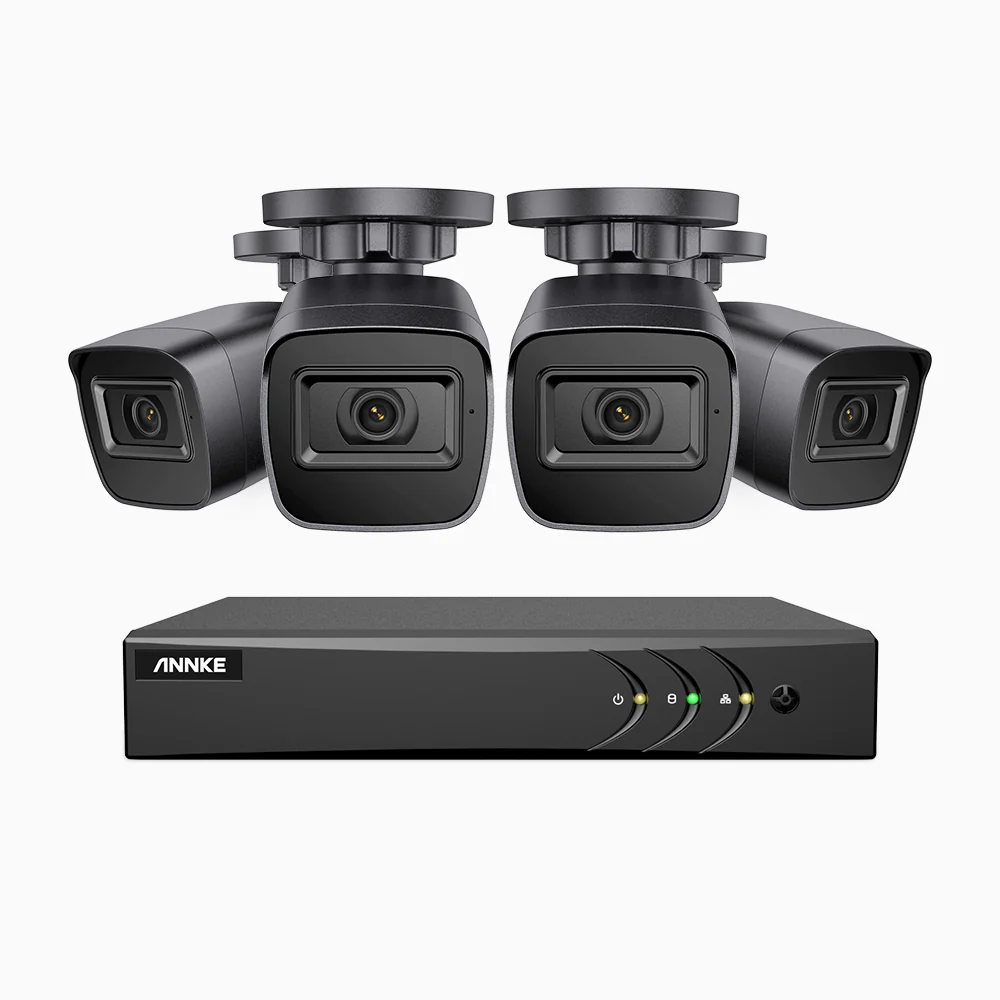 EL200 - 1080p 4 Channel Outdoor Wired Security CCTV System with 4 Cameras, 3.6 MM Lens, Smart DVR with Human & Vehicle Detection, 66 ft Infrared Night Vision, 4-in-1 Output Signal, IP67 - Image 3