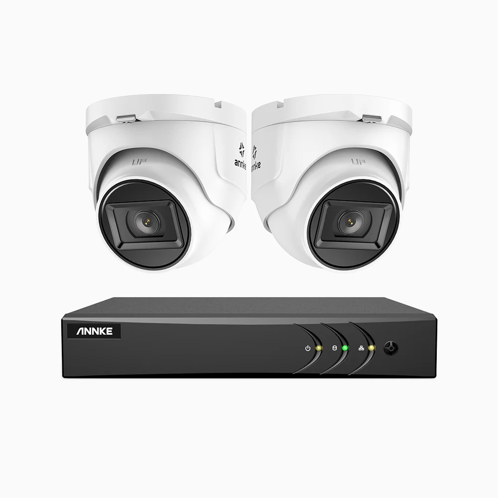 EL200 - 1080p 8 Channel Outdoor Wired Security CCTV System with 2 Cameras, 3.6 MM Lens, Smart DVR with Human & Vehicle Detection, 66 ft Infrared Night Vision, 4-in-1 Output Signal, IP67 - Image 2