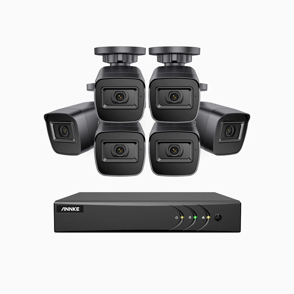 EL200 - 1080p 8 Channel Outdoor Wired Security CCTV System with 6 Cameras, 3.6 MM Lens, Smart DVR with Human & Vehicle Detection, 66 ft Infrared Night Vision, 4-in-1 Output Signal, IP67 - Image 3