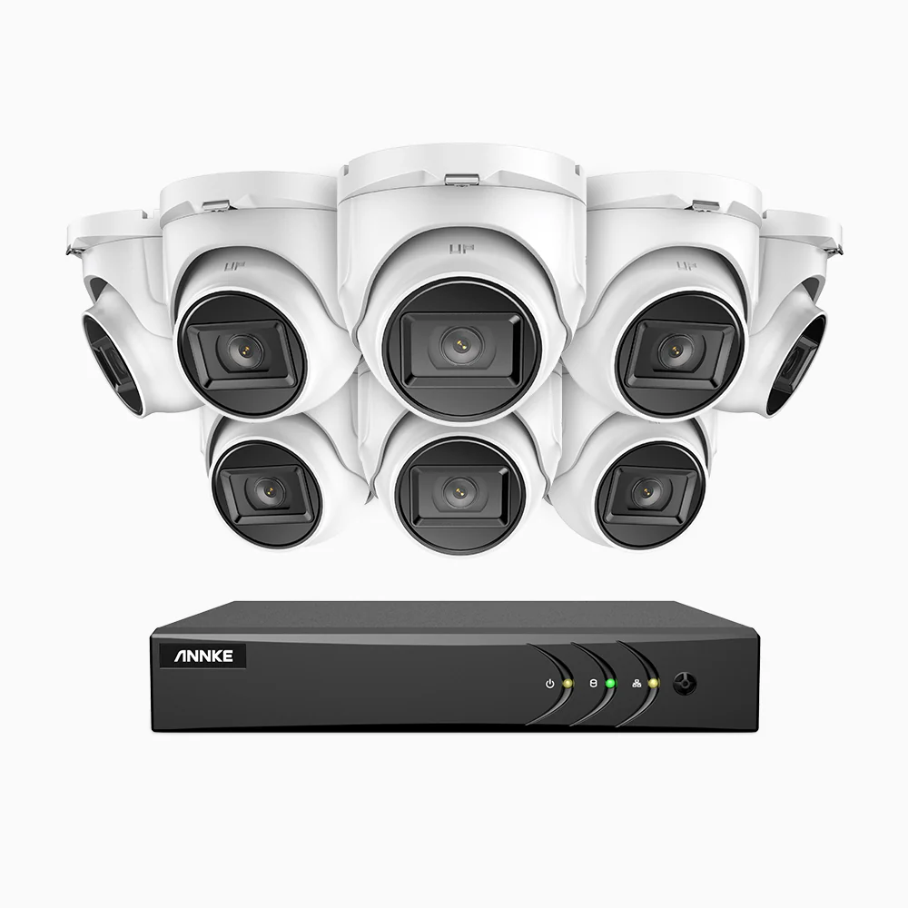 EL200 - 1080p 8 Channel Outdoor Wired Security CCTV System with 8 Cameras, 3.6 MM Lens, Smart DVR with Human & Vehicle Detection, 66 ft Infrared Night Vision, 4-in-1 Output Signal, IP67 - Image 2
