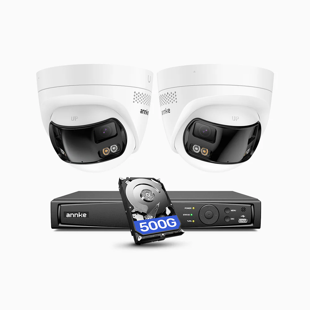 FDH800 - 4K 8CH PoE Security System with 2 Seamless Dual-Lens Cameras, 77° Vertical FOV, 180° Panoramic Coverage, Smart Color Night Vision & Active Deterrence, Two-Way Audio - Image 3
