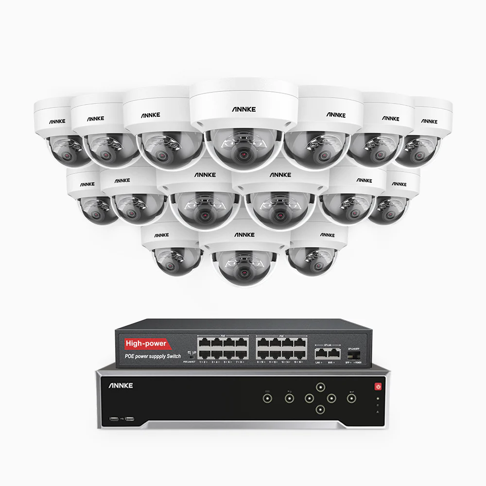 H1200 - 4K 12MP 32 Channel 16 Cameras PoE Security System, Color & IR Night Vision, Human & Vehicle Detection, H.265+, Built-in Microphone, Max. 512 GB Local Storage, IP67 - Image 3