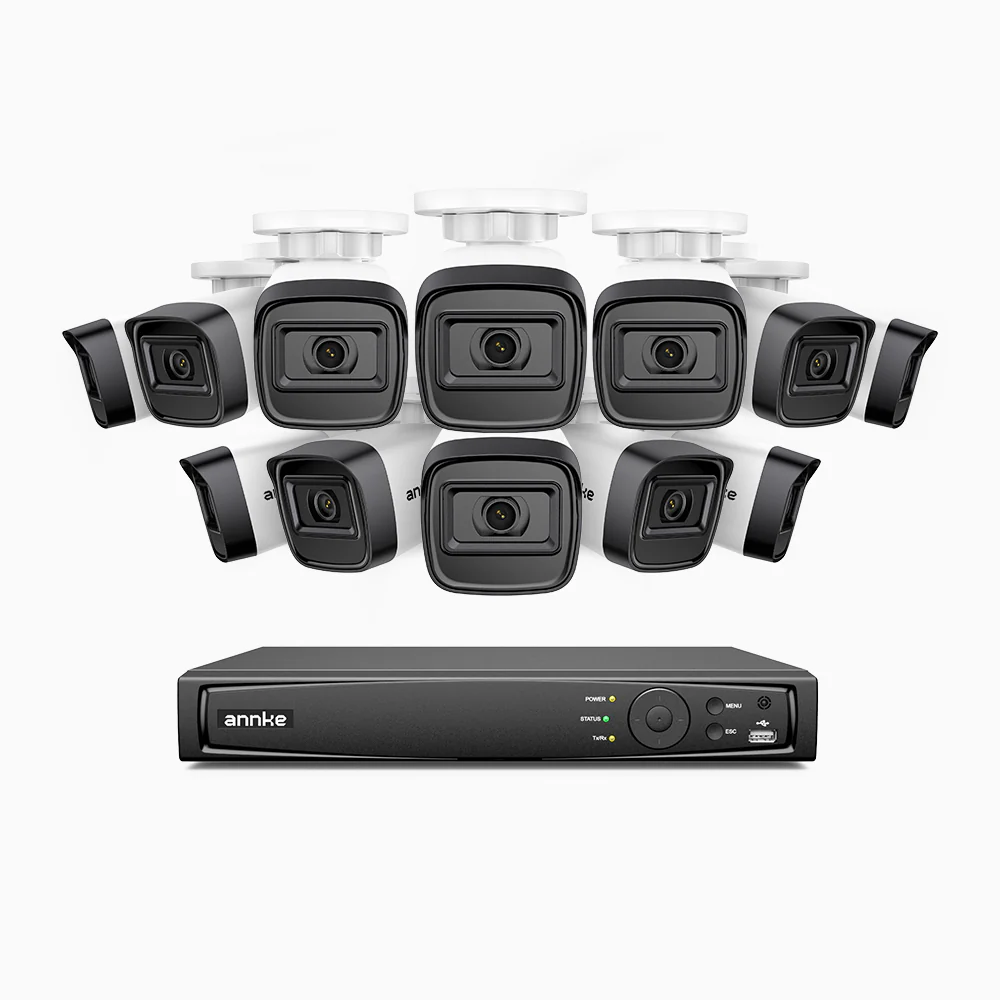 H300 - 2K 3MP 16 Channel 12 Cameras PoE Security System, EXIR 2.0 Night Vision, Motion Detection, H.265+, IP67 Waterproof - Image 2