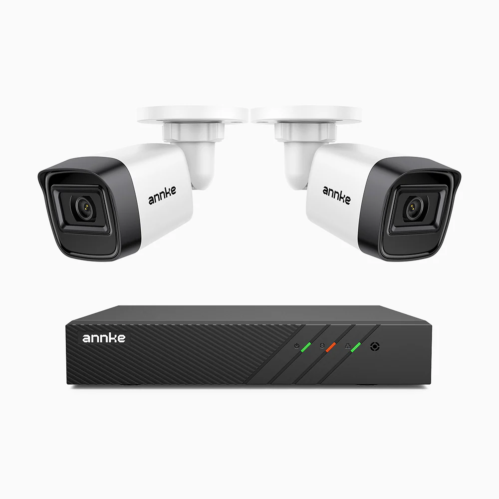 H300 - 2K 3MP 8 Channel 2 Cameras PoE Security System, EXIR 2.0 Night Vision, Motion Detection, H.265+, IP67 Waterproof - Image 2