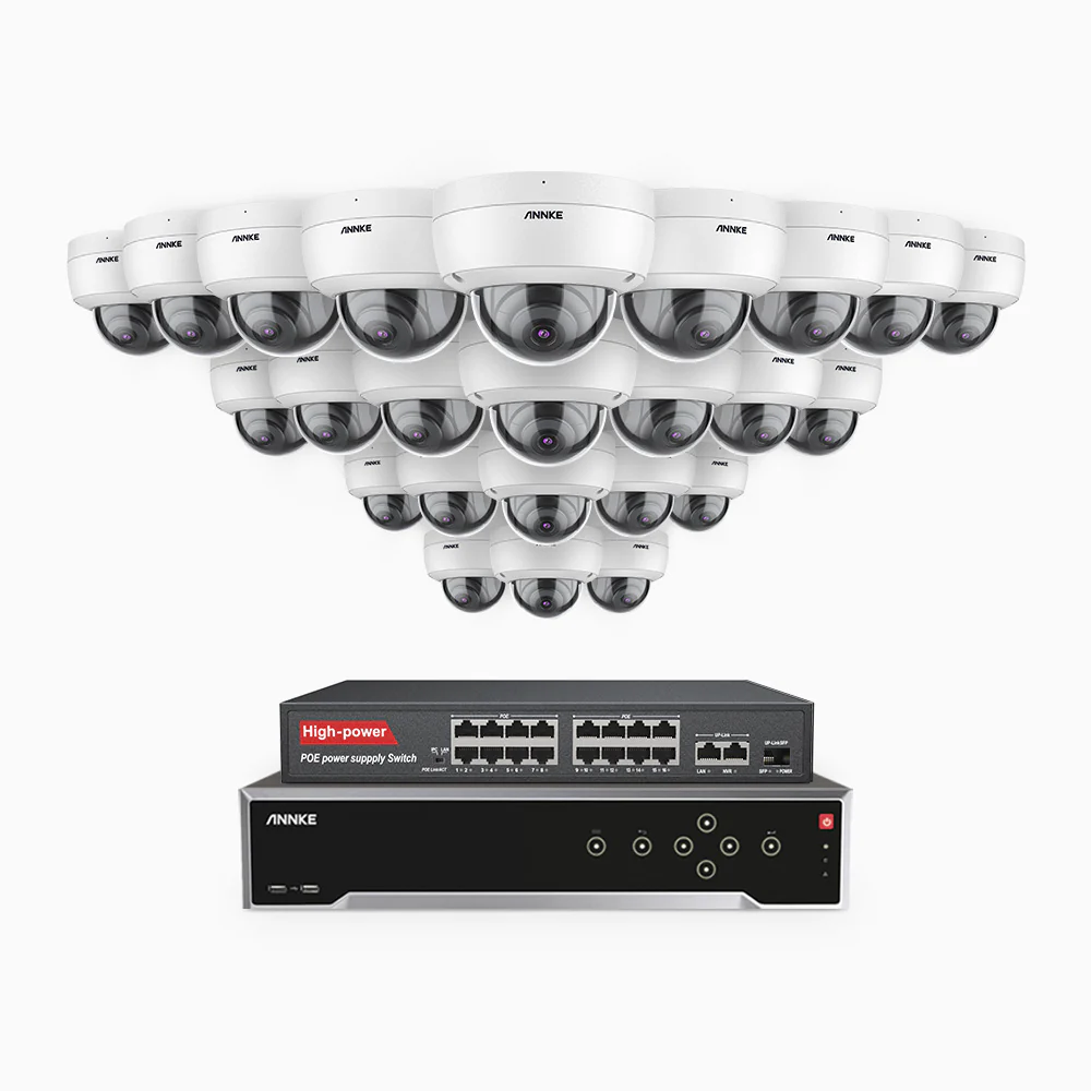 H500 - 3K 32 Channel 24 Cameras PoE Security System, EXIR 2.0 Night Vision, Built-in Mic & SD Card Slot, Works with Alexa, 16-Port PoE Switch Included ,IP67 Waterproof, RTSP Supported - Image 3