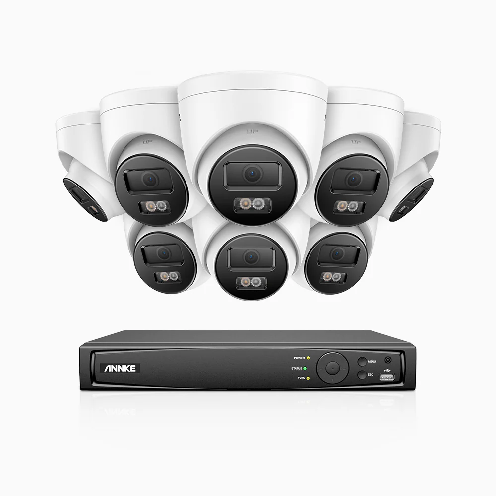 H500P - 3K 16 Channel 8 Cameras PoE Security System, Color & IR Night Vision, 3072 X 1728 @ 20fps, Human & Vehicle Detection, Two-Way Audio, IP67 - Image 2