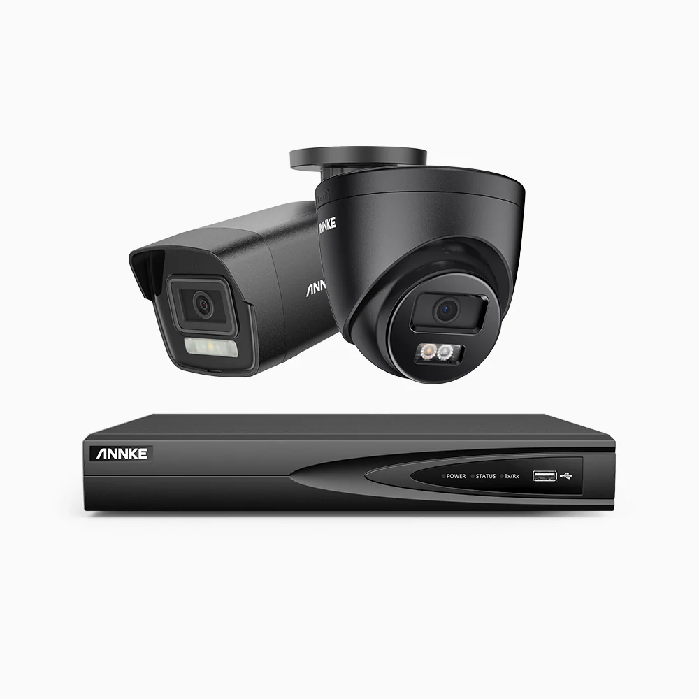 H500P - 3K 4 Channel PoE Security System with 1 Bullet & 1 Turret Cameras, Color & IR Night Vision, 3072 X 1728 @ 20fps, Human & Vehicle Detection, Two-Way Audio, IP67 - Image 2
