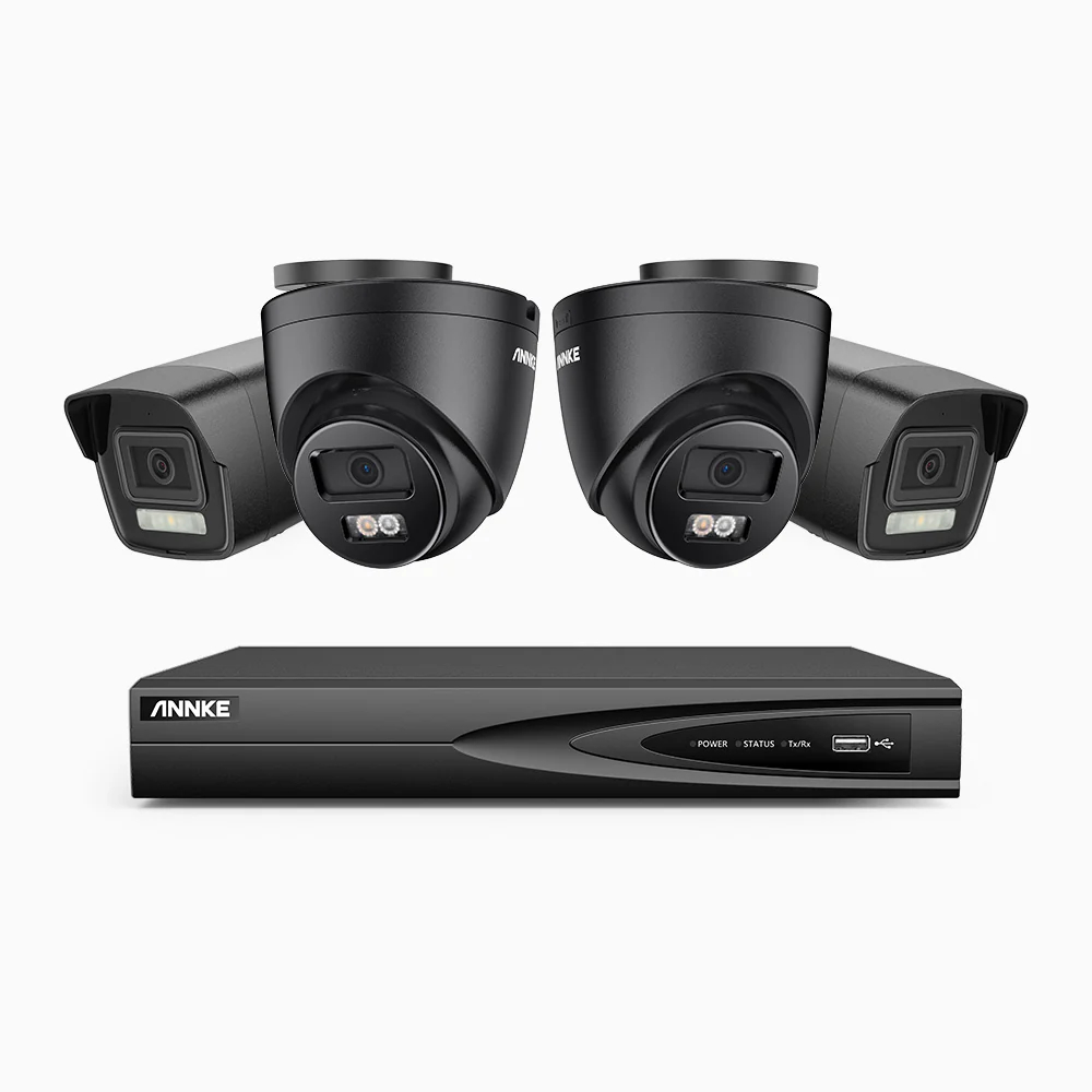 H500P - 3K 4 Channel PoE Security System with 2 Bullet & 2 Turret Cameras, Color & IR Night Vision, 3072 X 1728 @ 20fps, Human & Vehicle Detection, Two-Way Audio, IP67 - Image 2