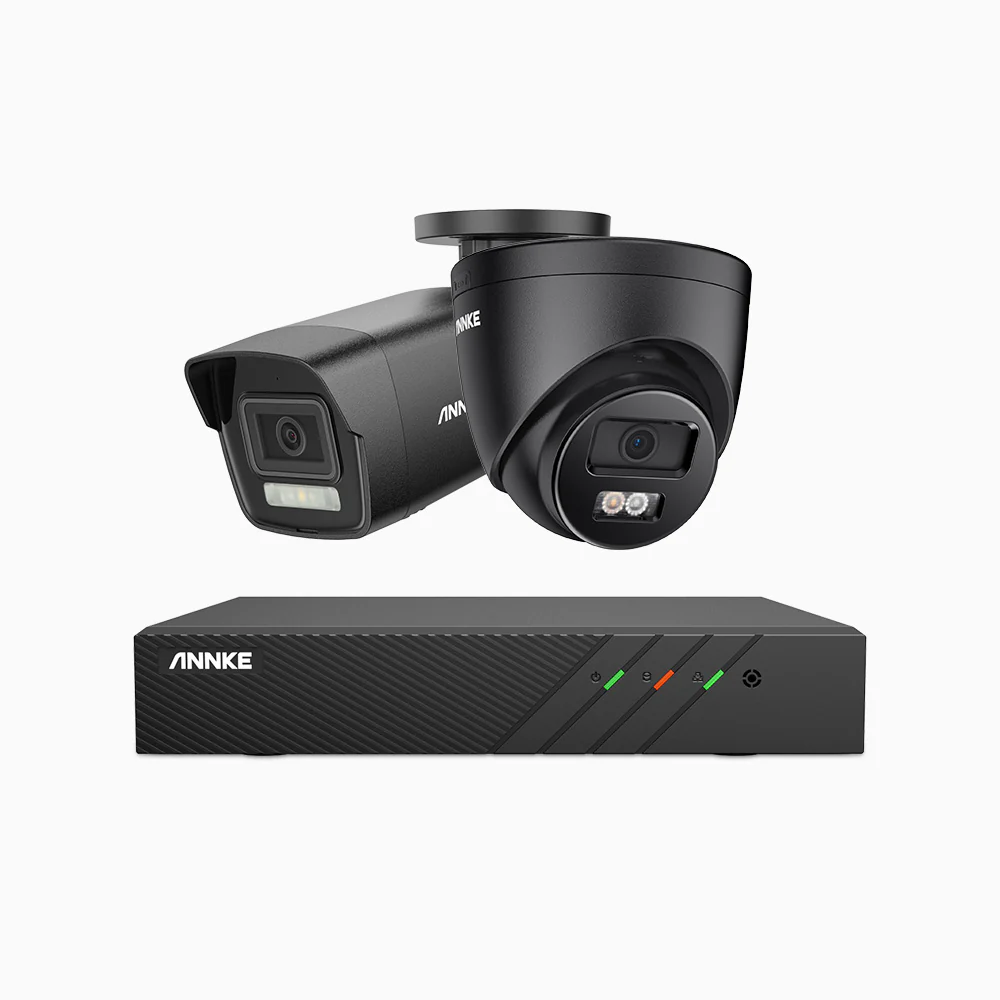H500P - 3K 8 Channel PoE Security System with 1 Bullet & 1 Turret Cameras, Color & IR Night Vision, 3072 X 1728 @ 20fps, Human & Vehicle Detection, Two-Way Audio, IP67 - Image 2