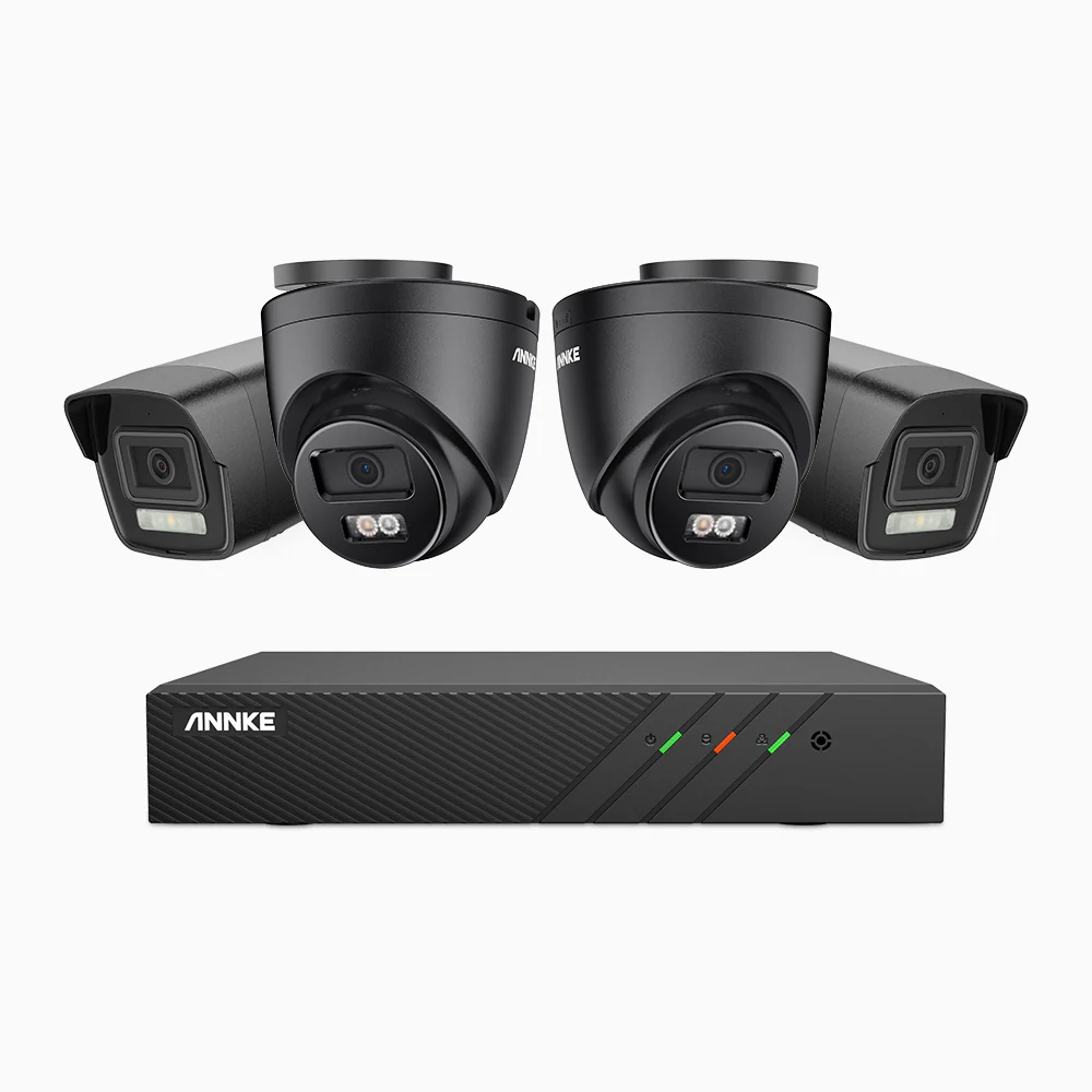 H500P - 3K 8 Channel PoE Security System with 2 Bullet & 2 Turret Cameras, Color & IR Night Vision, 3072 X 1728 @ 20fps, Human & Vehicle Detection, Two-Way Audio, IP67 - Image 2