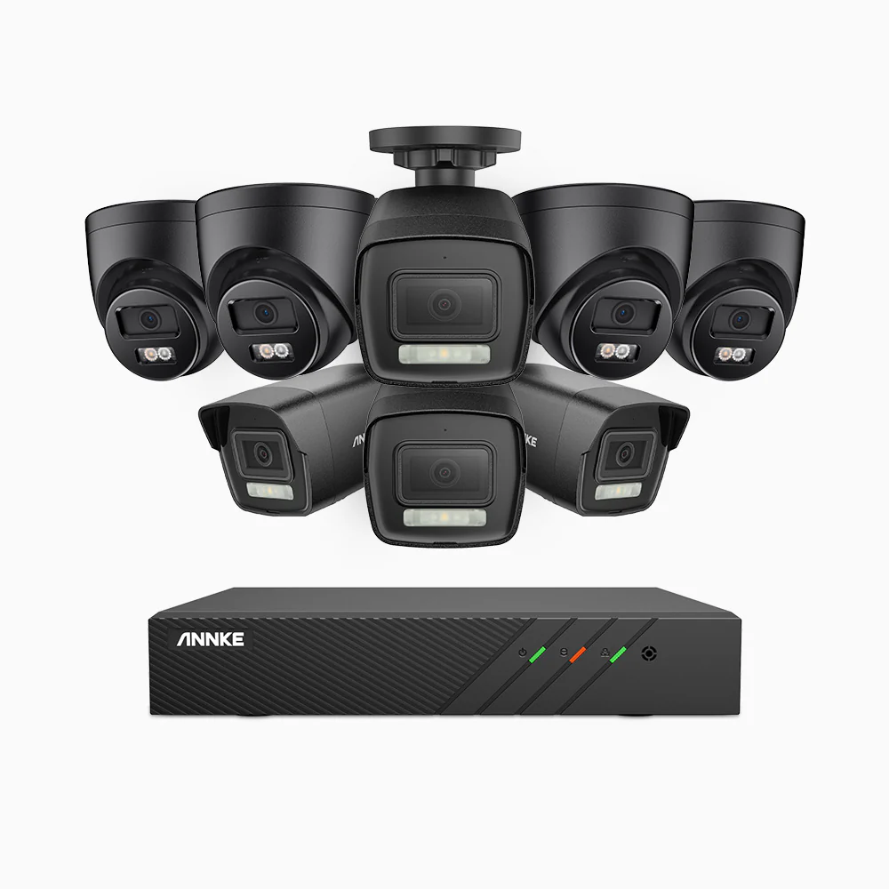 H500P - 3K 8 Channel PoE Security System with 4 Bullet & 4 Turret Cameras, Color & IR Night Vision, 3072 X 1728 @ 20fps, Human & Vehicle Detection, Two-Way Audio, IP67 - Image 2