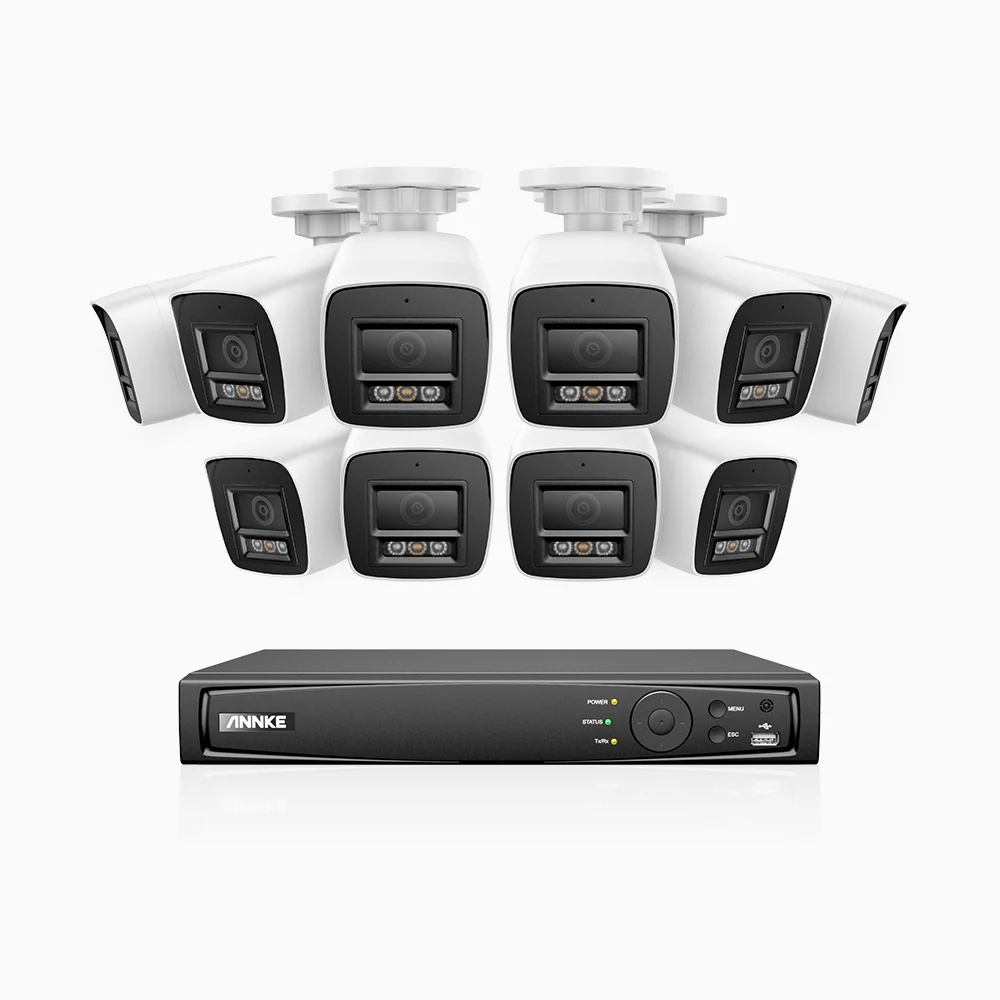 H800 - 4K 16 Channel 10 Cameras PoE Security System, Human & Vehicle Detection, Built-in Mic, Color & IR Night Vision, RTSP Supported