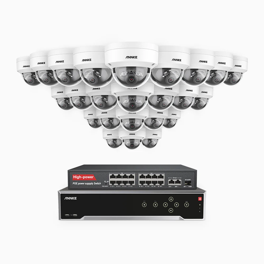 H800 - 4K 32 Channel 24 Cameras PoE Security System, Human & Vehicle Detection, Color & IR Night Vision, Built-in Mic, RTSP Supported, 16-Port PoE Switch Included - Image 3