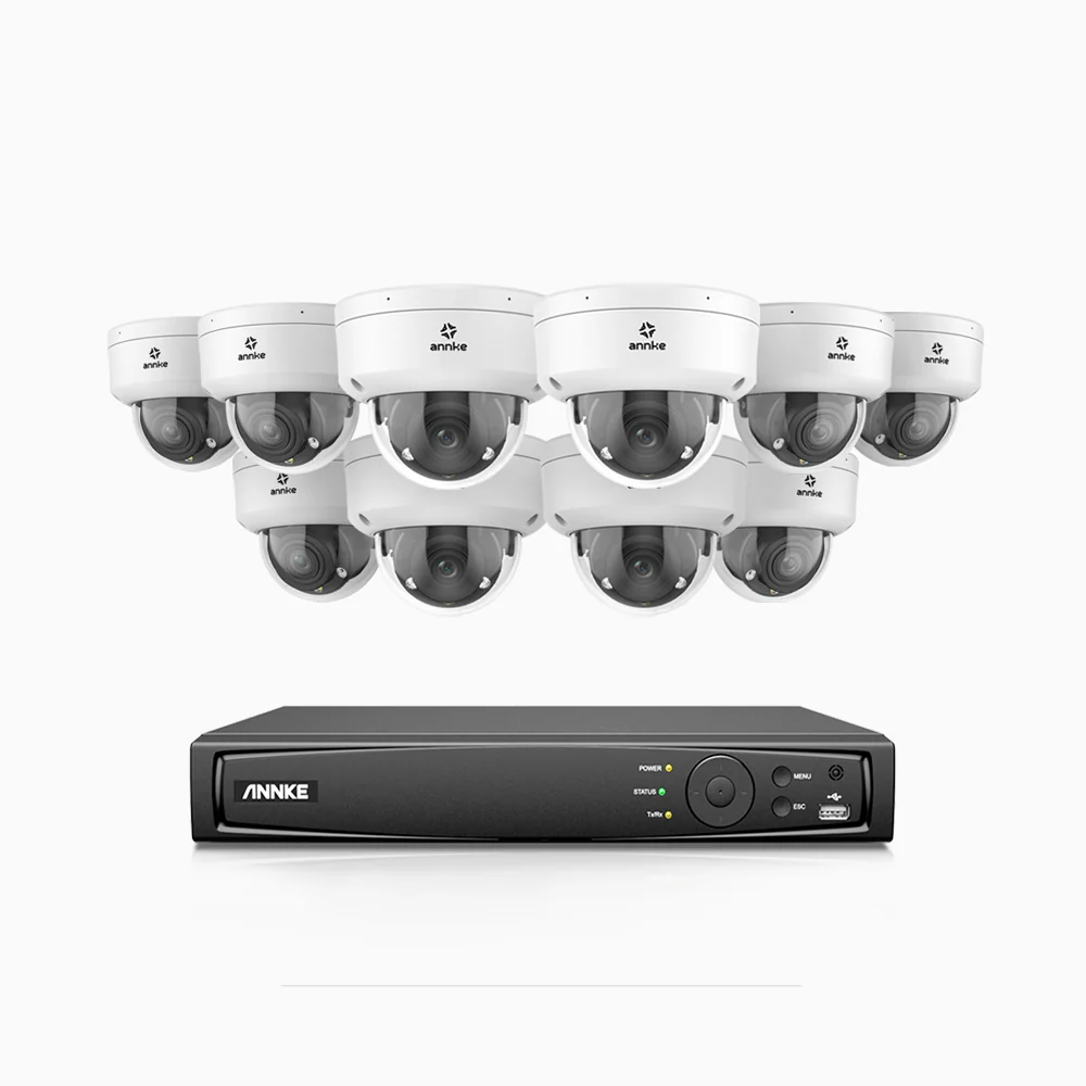 HZ804 - 4K 16 Channel 10 Cameras PoE Security System, 4X Optical Zoom, 2.8 - 12 MM Motorized Varifocal Lens, Smart Dual Light Night Vision, Motion Detection 2.0, Built-in Microphone, Siren & Strobe Alarm, Upgraded Version - Image 2