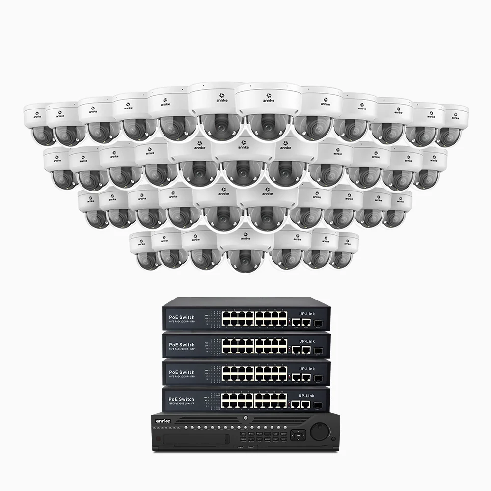 HZ804 - 4K 64 Channel 40 Cameras PoE Security System, 4X Optical Zoom, 2.8 - 12 MM Motorized Varifocal Lens, Smart Dual Light Night Vision, Motion Detection 2.0, Built-in Microphone, Siren & Strobe Alarm, Upgraded Version - Image 2