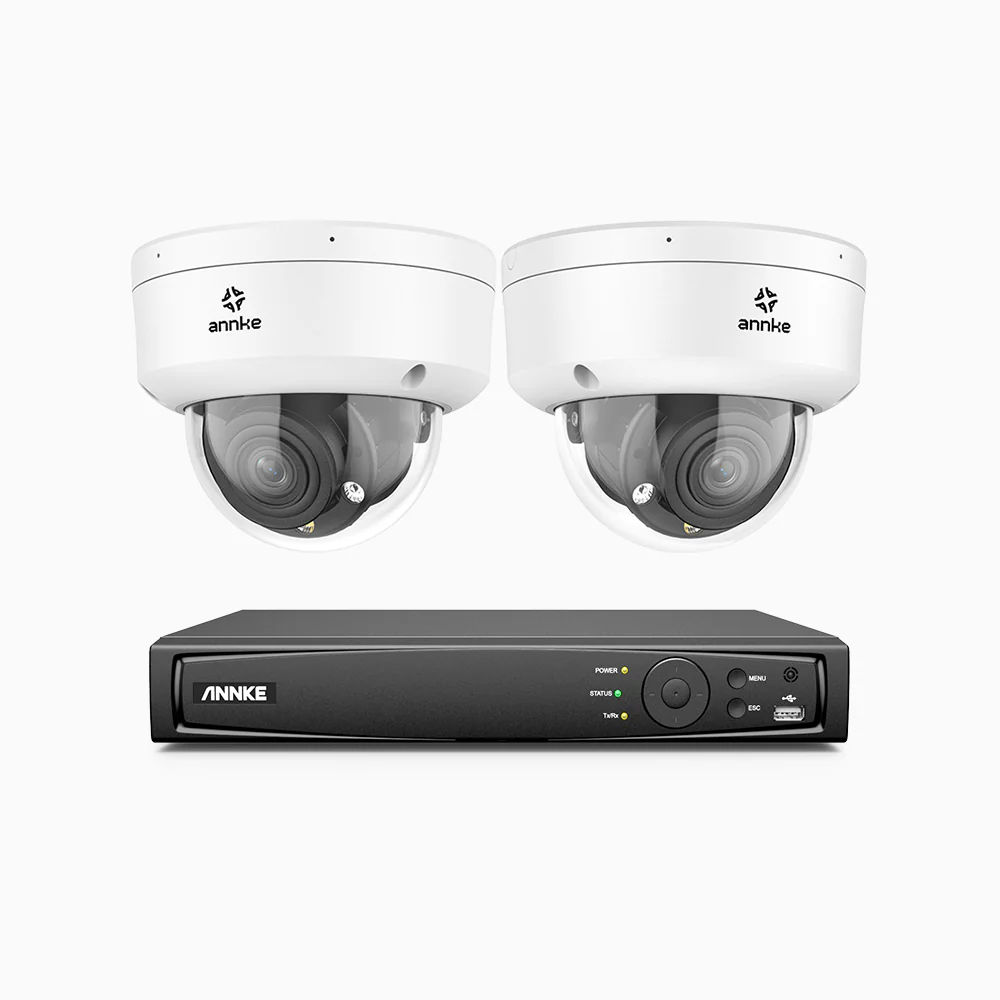 HZ804 - 4K 8 Channel 2 Cameras PoE Security System, 4X Optical Zoom, 2.8 - 12 MM Motorized Varifocal Lens, Smart Dual Light Night Vision, Motion Detection 2.0, Built-in Microphone, Siren & Strobe Alarm, Upgraded Version - Image 2