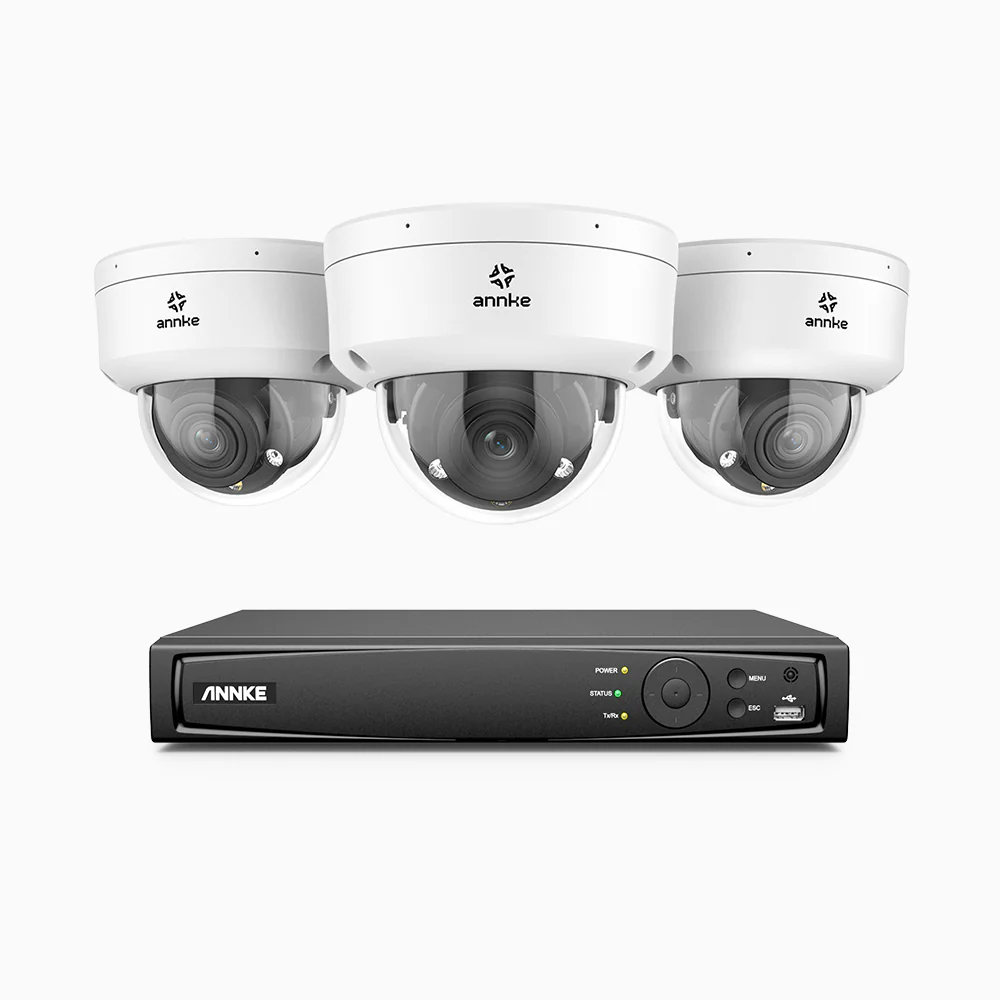 HZ804 - 4K 8 Channel 3 Cameras PoE Security System, 4X Optical Zoom, 2.8 - 12 MM Motorized Varifocal Lens, Smart Dual Light Night Vision, Motion Detection 2.0, Built-in Microphone, Siren & Strobe Alarm, Upgraded Version - Image 2