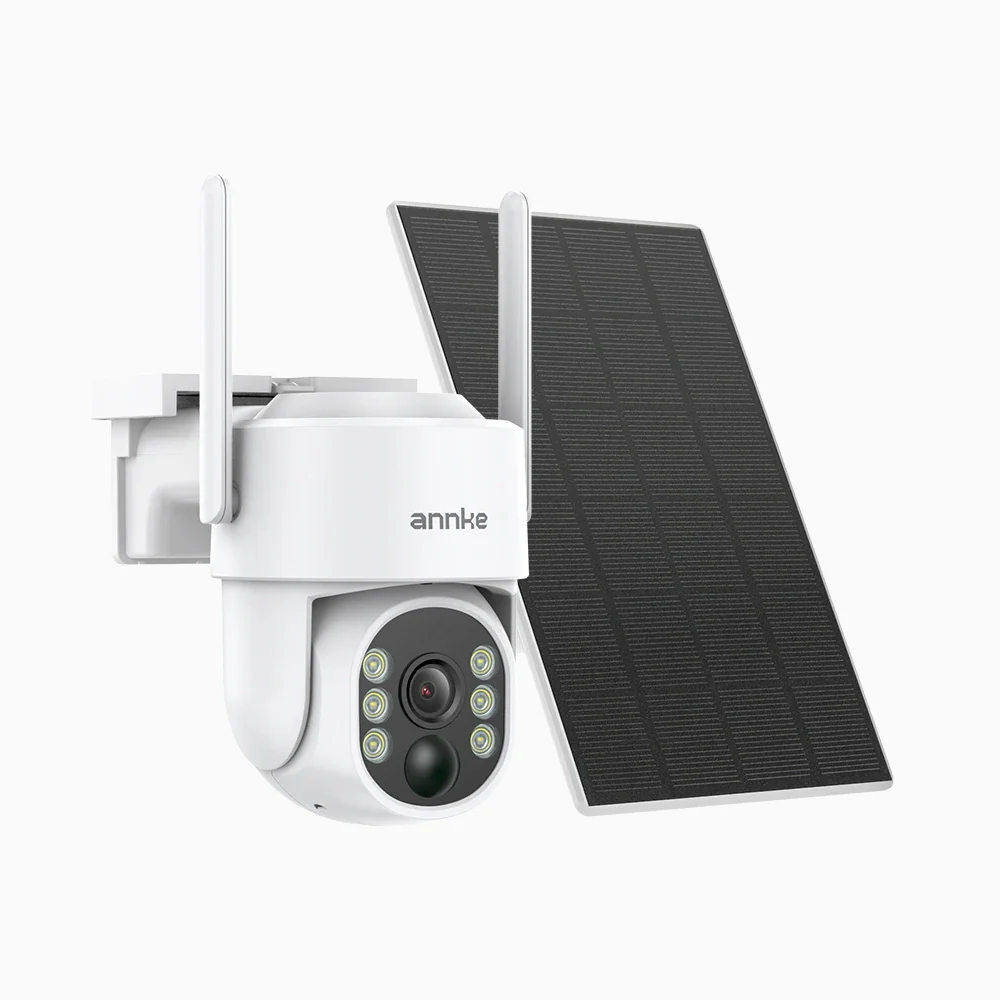ANNKE Solar Security Camera Wireless Outdoor, 2K HD Dome Camera for Home Security, 360°Viewing, 9000mA Battery, Two-Way Audio, Smart PIR Motion Detection, Color Night Vision, SD/Cloud Storage