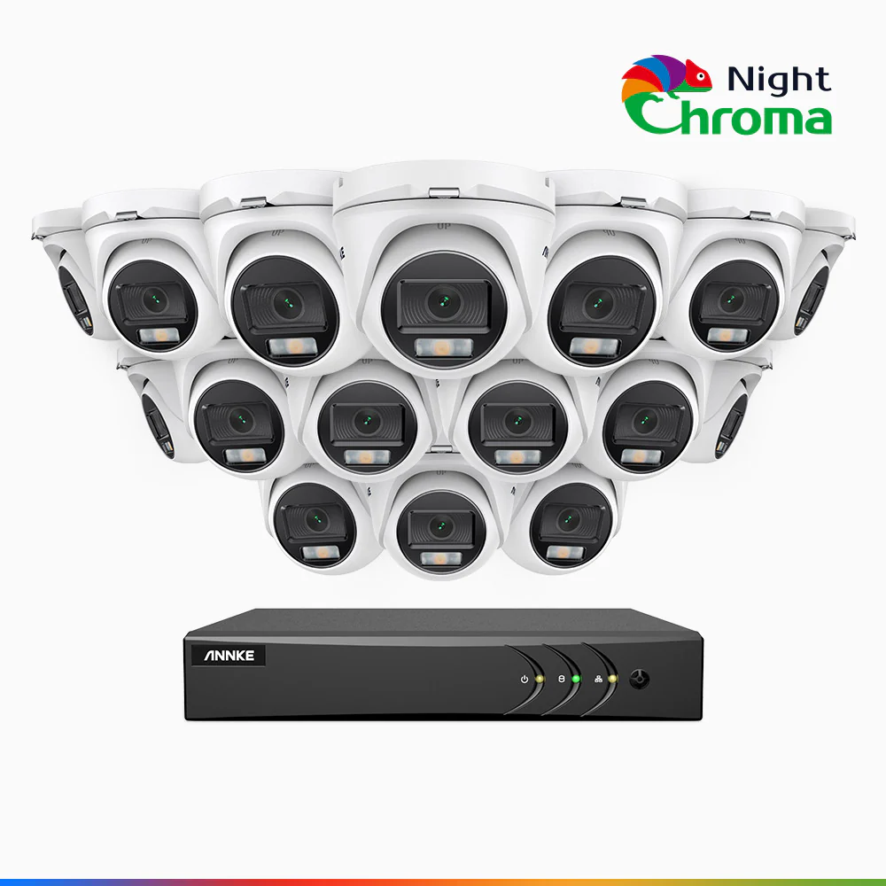 NightChroma<sup>TM</sup> NAK200 - 1080P 16 Channel 16 Cameras Wired CCTV System, Acme Color Night Vision, f/1.0 Super Aperture, 0.001 Lux, 121° FoV, Active Alignment - Image 2