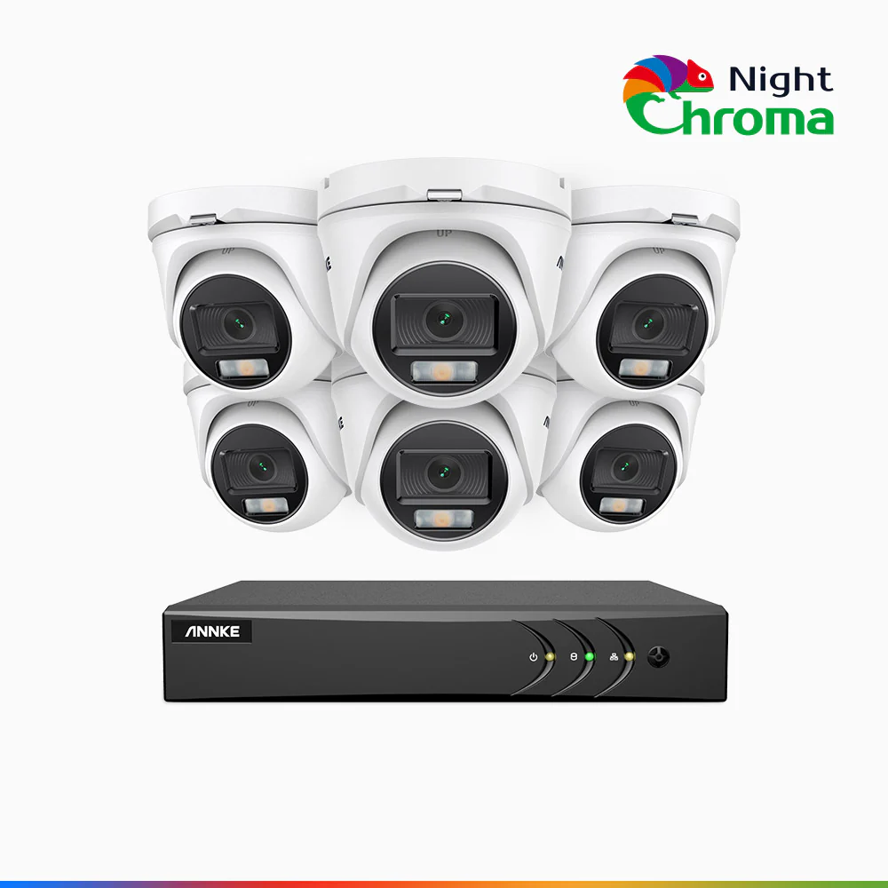 NightChroma<sup>TM</sup> NAK200 - 1080P 16 Channel 6 Cameras Wired CCTV System, Acme Color Night Vision, f/1.0 Super Aperture, 0.001 Lux, 121° FoV, Active Alignment - Image 2