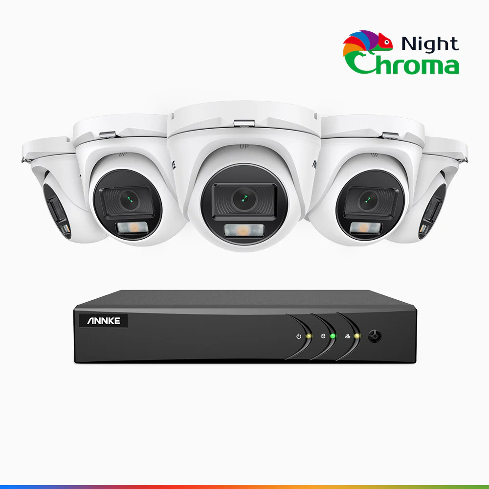 NightChroma<sup>TM</sup> NAK200 - 1080P 8 Channel 5 Cameras Wired CCTV System, Acme Color Night Vision, f/1.0 Super Aperture, 0.001 Lux, 121° FoV, Active Alignment - Image 2